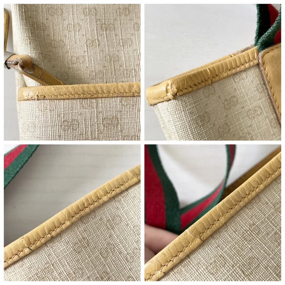 Gucci vintage micro Guccissima monogram canvas and leather Italian stripe bag
